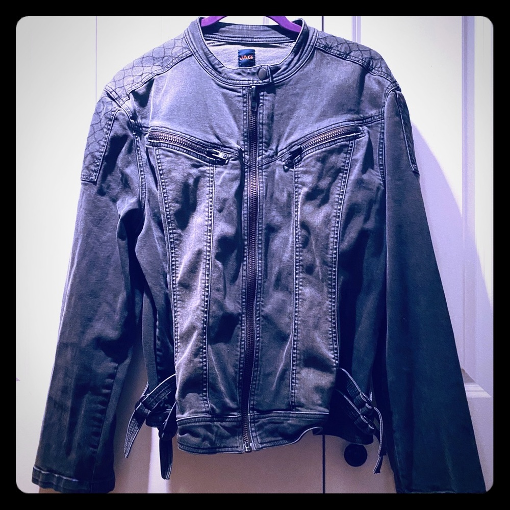 JAG Motorcycle / Bikers black denim jacket XL